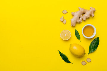Natural cold and flu home remedies with ginger and lemon